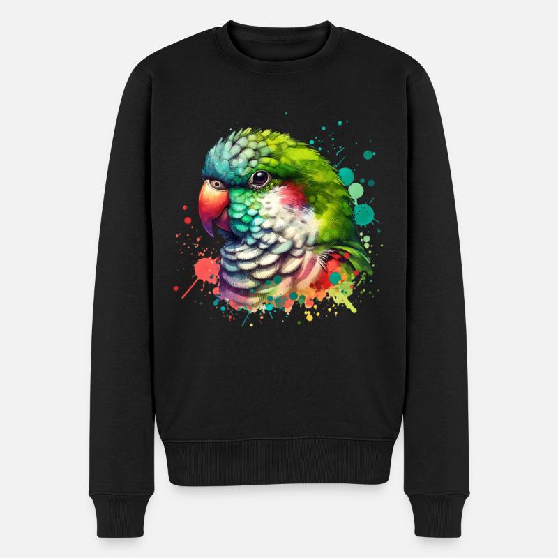 Mönchssittich Motiv - Männer Premium Bio Pullover - Schwarz