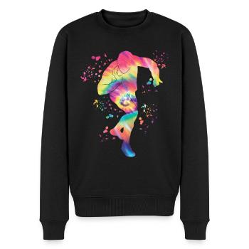 Lanceur de poids Colorsplash Lancer de poids - Pull Premium bio Homme - noir - Devant - Nico (187cm)