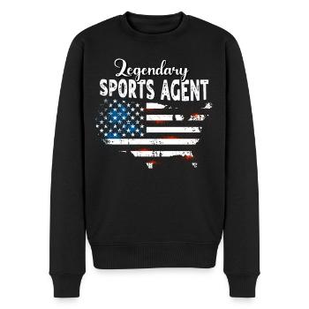 Sportagent US - Männer Premium Bio Pullover - Schwarz - Vorne - Nico (187cm)