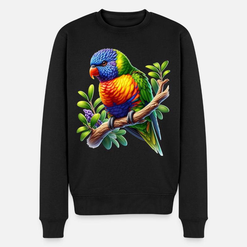 Rainbow lorikeet - Men's Premium Organic Jumper - black