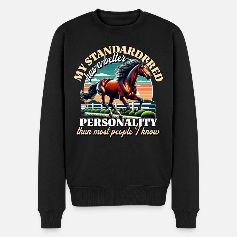 Traber Sprüche Standardbred - Männer Premium Bio Pullover - Schwarz