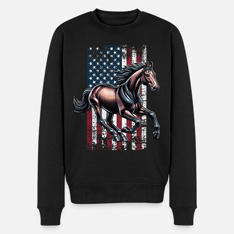 Standardbred US Traber - Männer Premium Bio Pullover - Schwarz