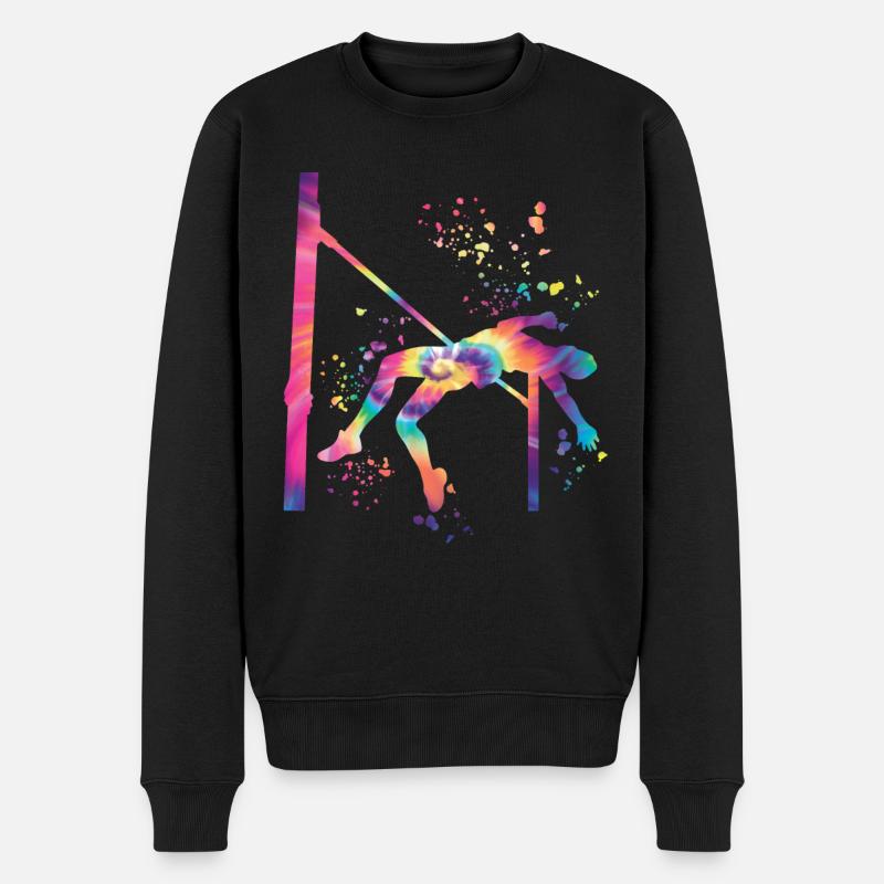 Hochspringer Wasserfarben Hochsprung - Männer Premium Bio Pullover - Schwarz