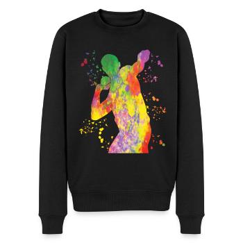 Lanceur de poids Colorsplash Lancer de poids - Pull Premium bio Homme - noir - Devant - Nico (187cm)