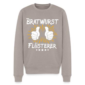 Bratwurst Spruch - Pull Premium bio Homme - taupe - Devant - Nico (187cm)