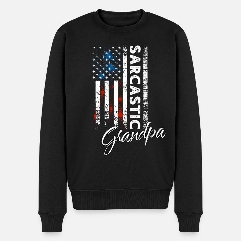 Papi sarcastique - Pull Premium bio Homme - noir