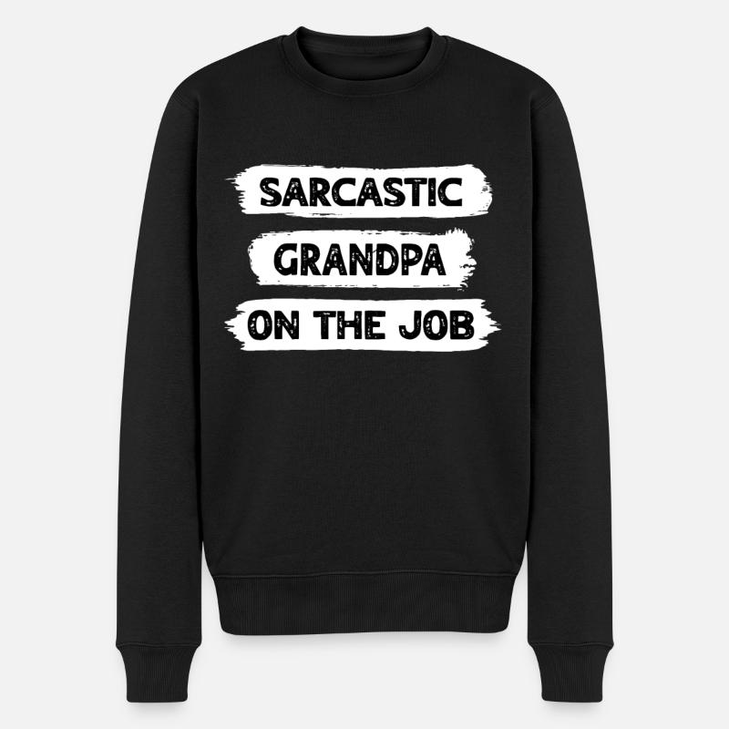 Sarkasmus Opa - Männer Premium Bio Pullover - Schwarz