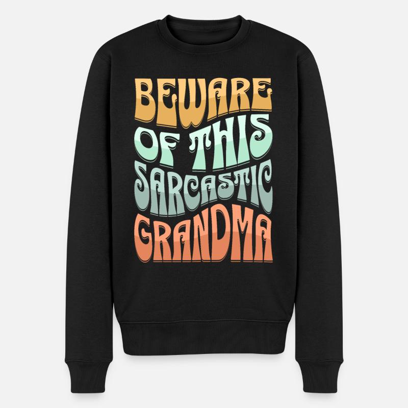 Sarcasme de grand-mère - Pull Premium bio Homme - noir