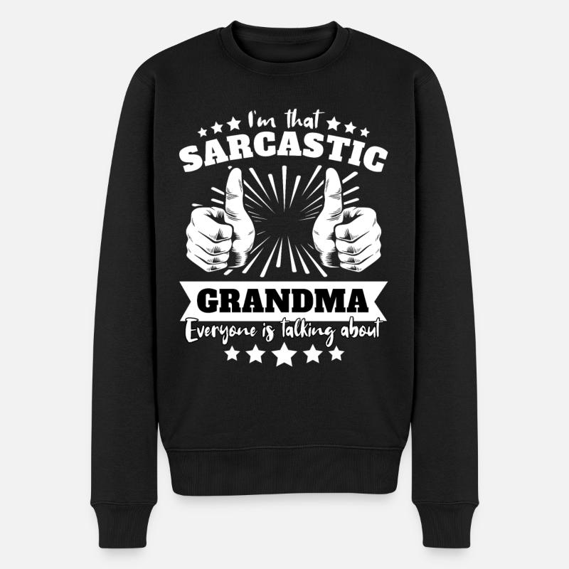 Sarcasme de grand-mère - Pull Premium bio Homme - noir