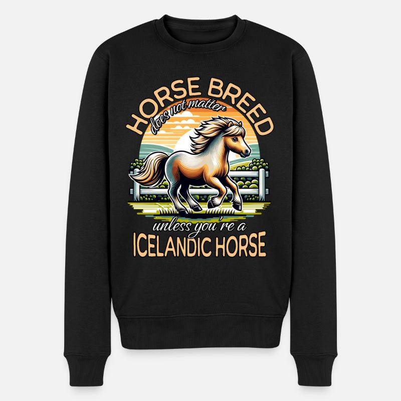 Cheval Islandais Islandais - Pull Premium bio Homme - noir