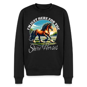Lustige Shire Horse Sprüche - Männer Premium Bio Pullover - Schwarz - Vorne - Nico (187cm)