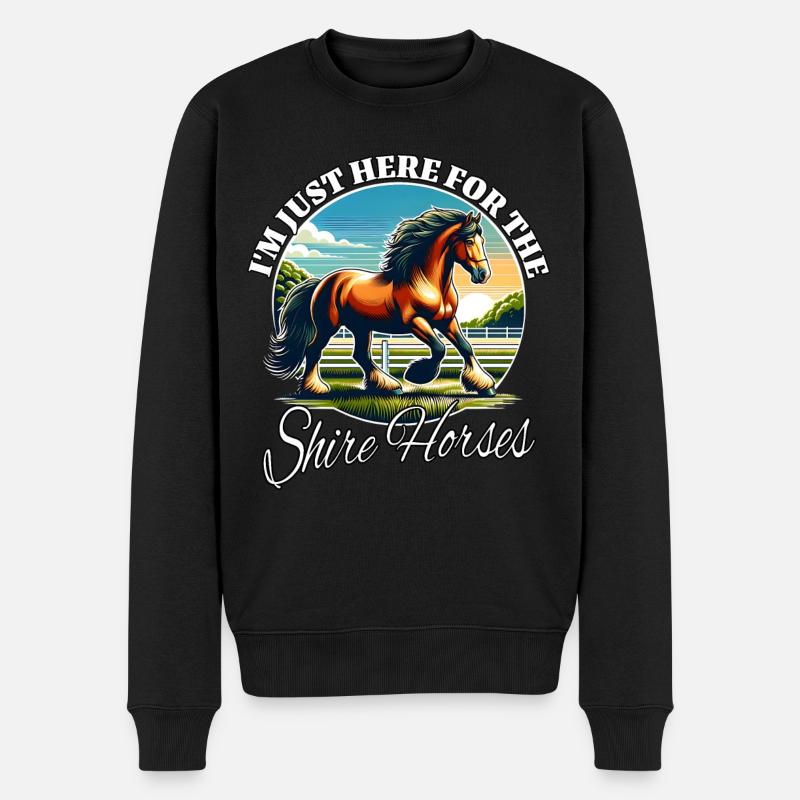 Lustige Shire Horse Sprüche - Männer Premium Bio Pullover - Schwarz