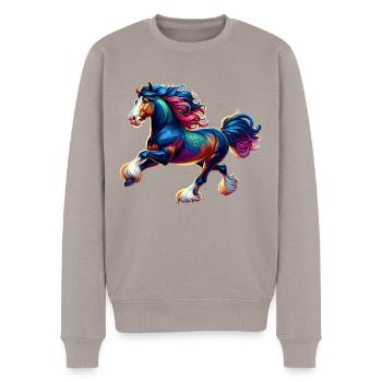 Cheval Shire Pferd - Pull Premium bio Homme - taupe - Devant - Nico (187cm)