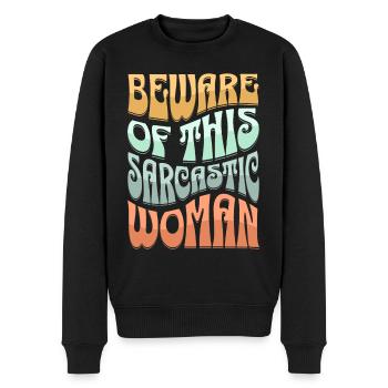 Sarcastique Femme Sarcasme - Pull Premium bio Homme - noir - Devant - Nico (187cm)