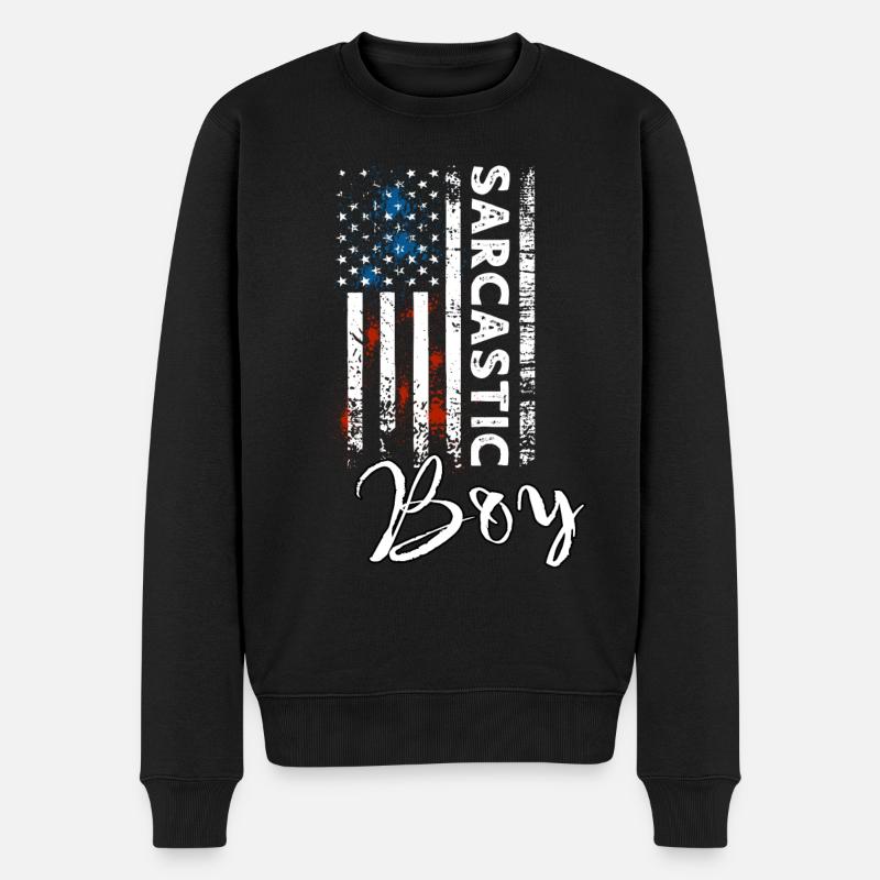 Garçon sarcastique - Pull Premium bio Homme - noir