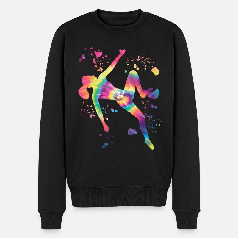 Boulderer Colorsplash Boulder Bouldern - Männer Premium Bio Pullover - Schwarz