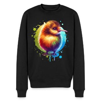 Kiwi Bird Kiwi Vogel - Männer Premium Bio Pullover - Schwarz - Vorne - Nico (187cm)