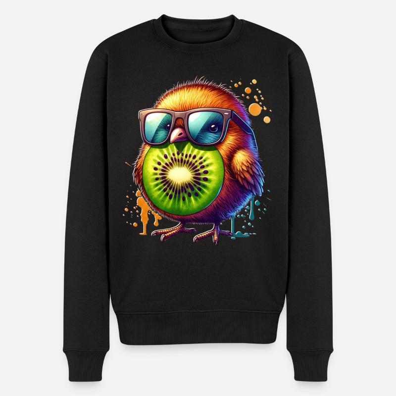 Neuseeland Kiwi - Männer Premium Bio Pullover - Schwarz