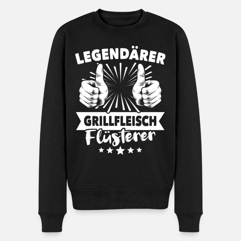 Grillfleisch Legende - Männer Premium Bio Pullover - Schwarz