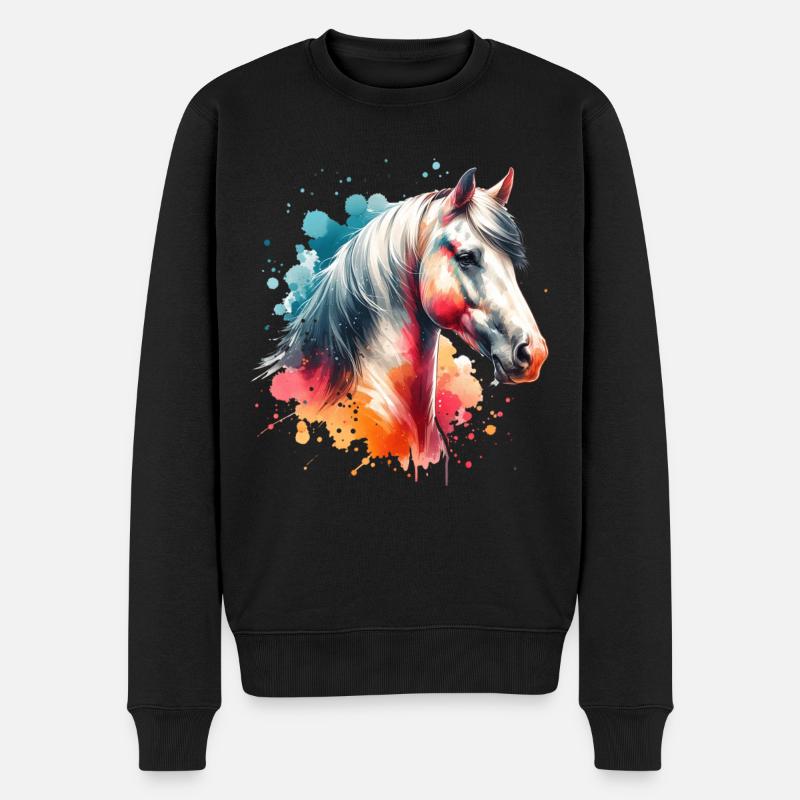 Cheval motif Paso Fino - Pull Premium bio Homme - noir