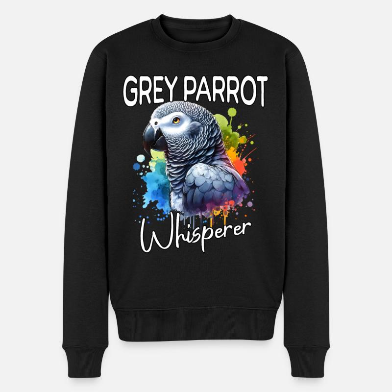 Graupapagei Flüsterer - Männer Premium Bio Pullover - Schwarz