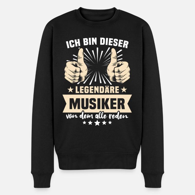Musiker Sprüche - Männer Premium Bio Pullover - Schwarz