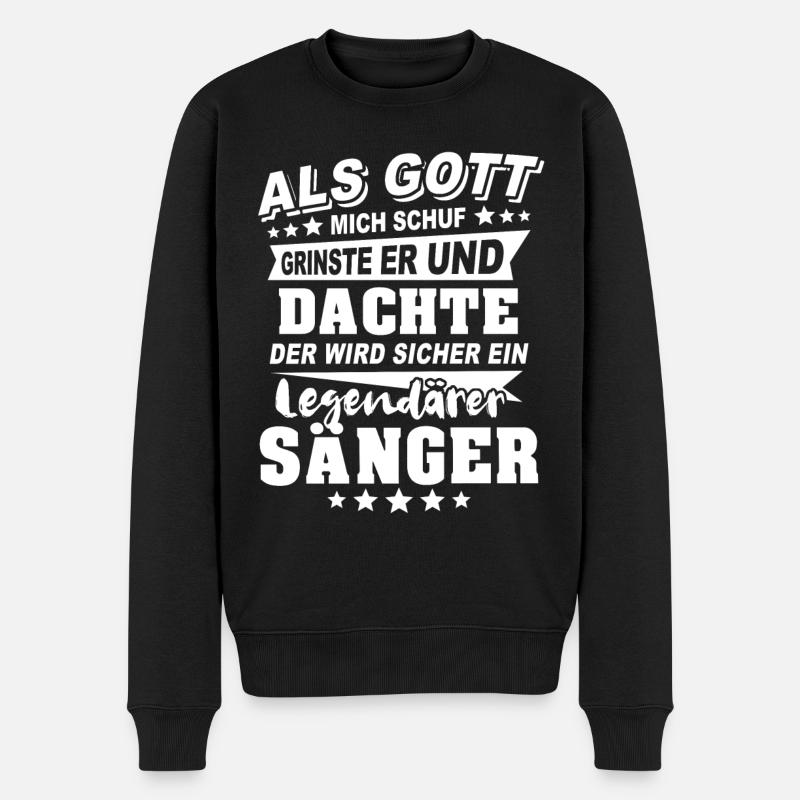 Sänger - Männer Premium Bio Pullover - Schwarz