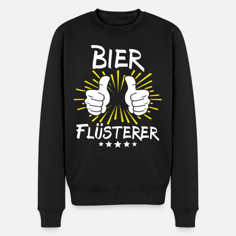 Bier Spruch - Männer Premium Bio Pullover - Schwarz