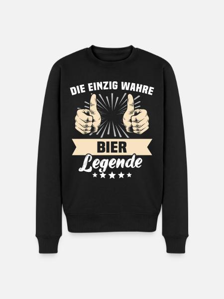 Bier Sprüche - Männer Premium Bio Pullover - Schwarz