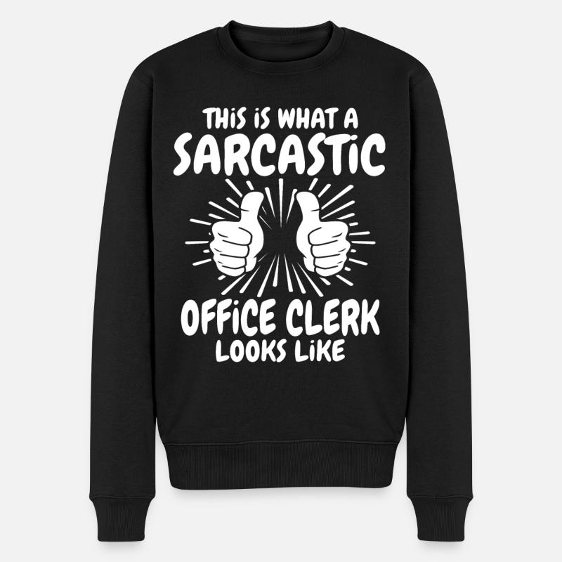 Sarcastic office worker - Men's Premium Organic Jumper - black