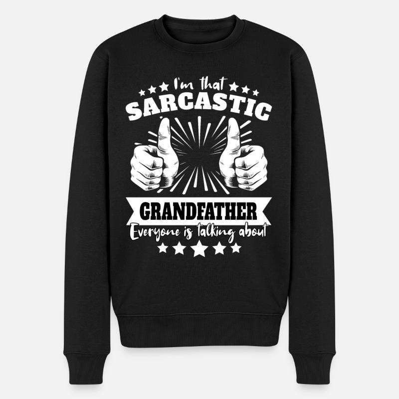 Sarcastique : le grand-père sarcastique - Pull Premium bio Homme - noir