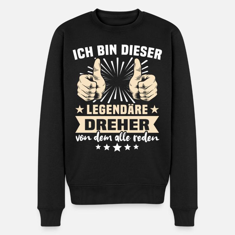 Dreher Sprüche - Männer Premium Bio Pullover - Schwarz