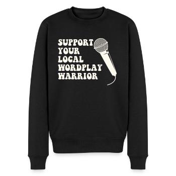 Poetry Slam Wortspiel Krieger Slam Poetry - Männer Premium Bio Pullover - Schwarz - Vorne - Nico (187cm)