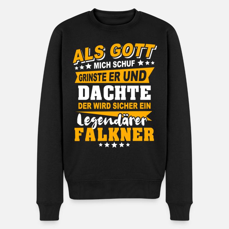 Falkner Sprüche - Männer Premium Bio Pullover - Schwarz