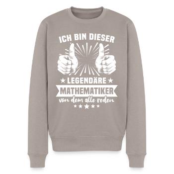 Mathematician Legend - Men's Premium Organic Jumper - taupe - Front - Nico (187cm)