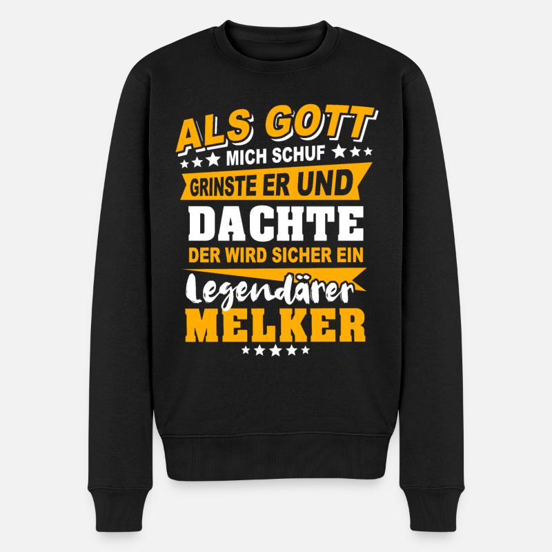 Melker Sprüche - Männer Premium Bio Pullover - Schwarz