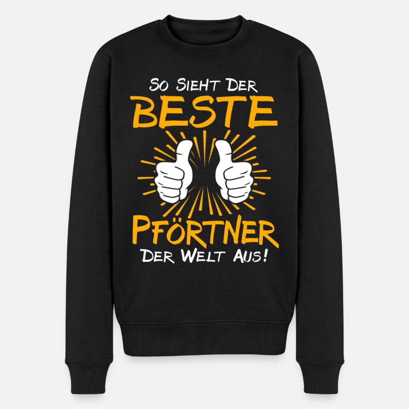 Pförtner Geschenkidee - Männer Premium Bio Pullover - Schwarz