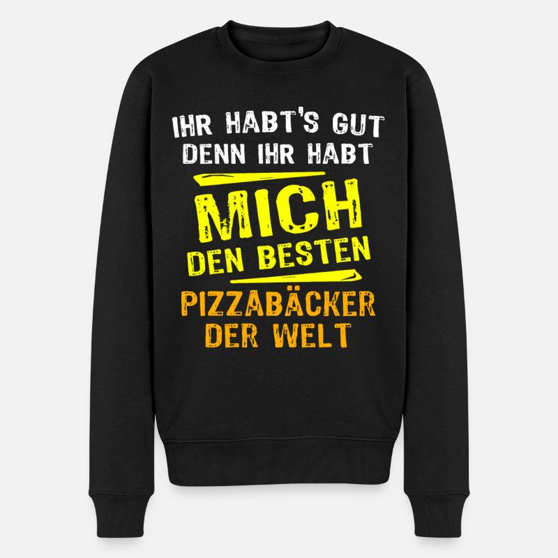 Cadeau Pizza Baker - Pull Premium bio Homme - noir