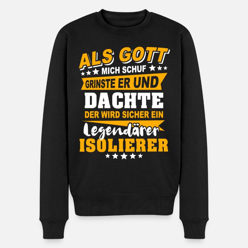 Isolierer Sprüche - Männer Premium Bio Pullover - Schwarz
