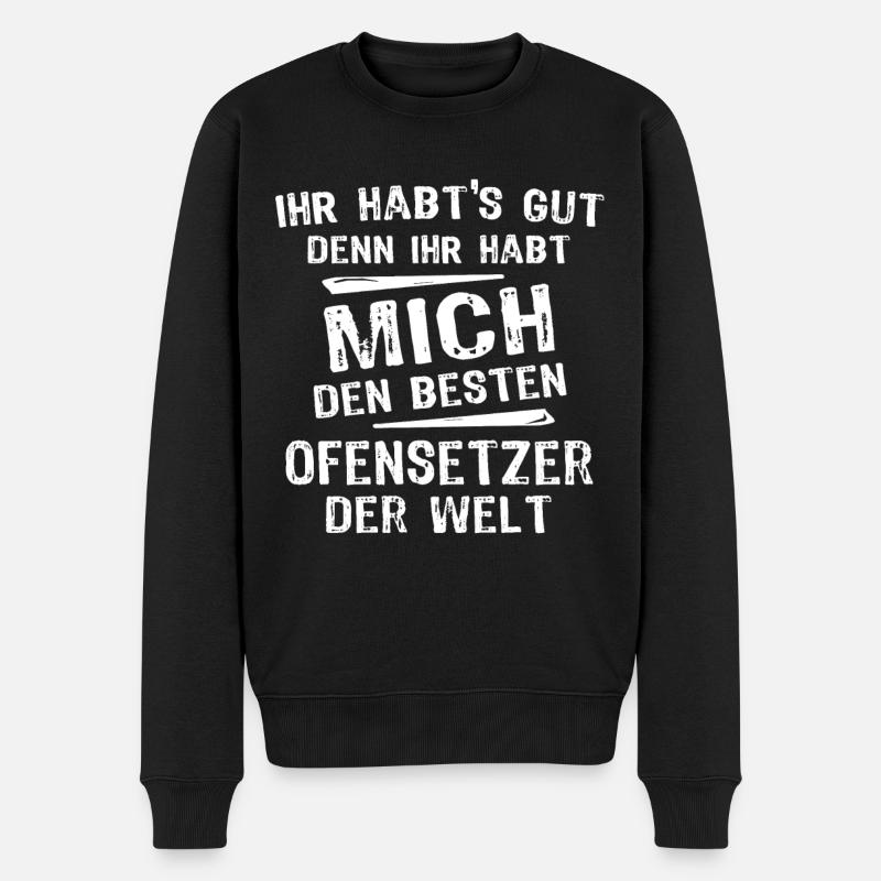 Ofensetzer - Männer Premium Bio Pullover - Schwarz
