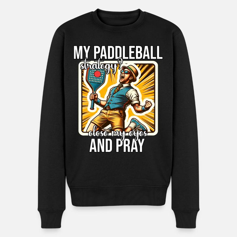 Lustiger Paddleball Spruch - Männer Premium Bio Pullover - Schwarz