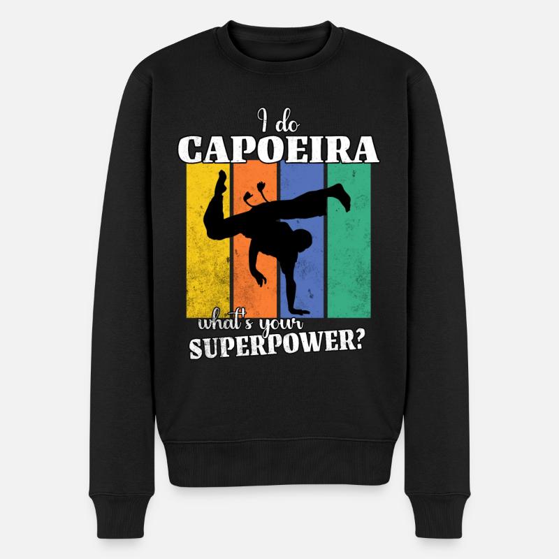 Lustiger Capoeira Spruch - Männer Premium Bio Pullover - Schwarz
