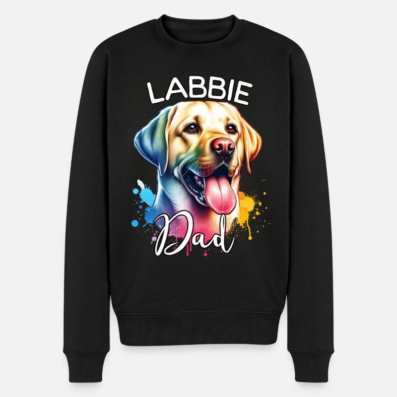Labrador Papa - Männer Premium Bio Pullover - Schwarz