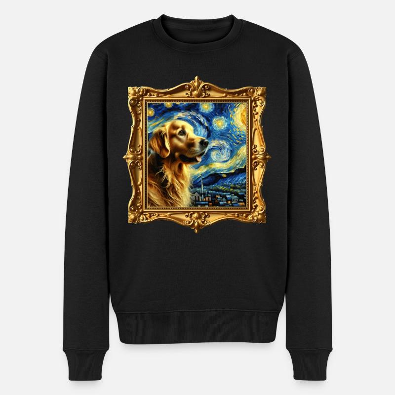 Labrador Starry Night - Männer Premium Bio Pullover - Schwarz