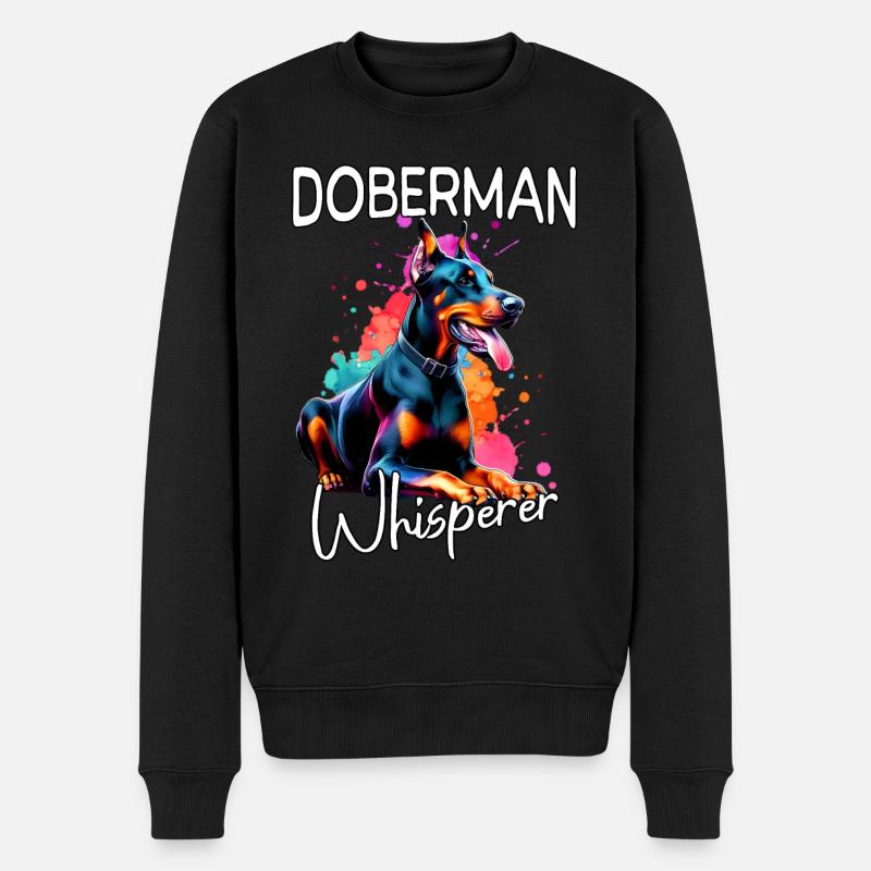 Dobermann Flüsterer - Männer Premium Bio Pullover - Schwarz