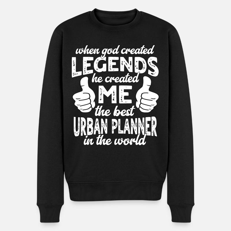 Bester Stadtplaner Legende - Männer Premium Bio Pullover - Schwarz