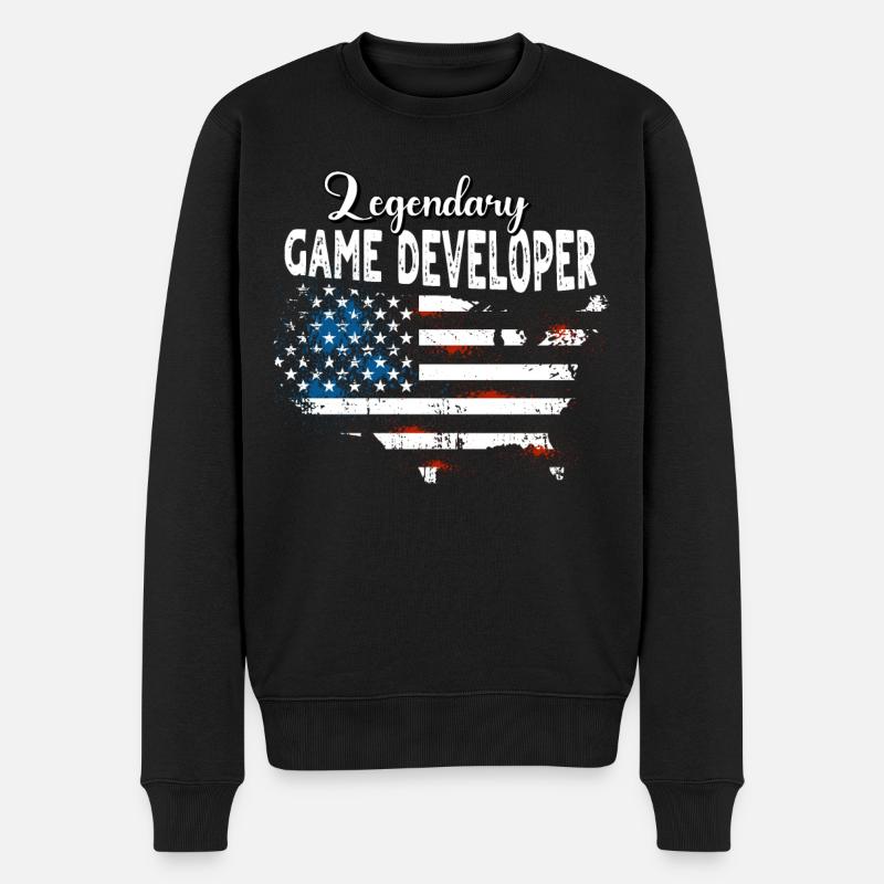 Game Developer US - Men's Premium Organic Jumper - black