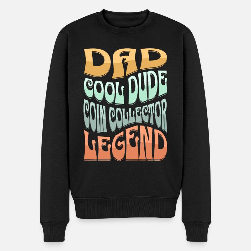 Papa Coin Collectionneur - Pull Premium bio Homme - noir