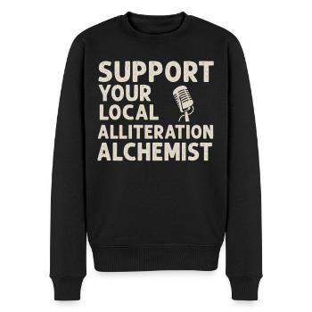 Poetry Slam Wortspiel Krieger Slam Poetry - Männer Premium Bio Pullover - Schwarz - Vorne - Nico (187cm)