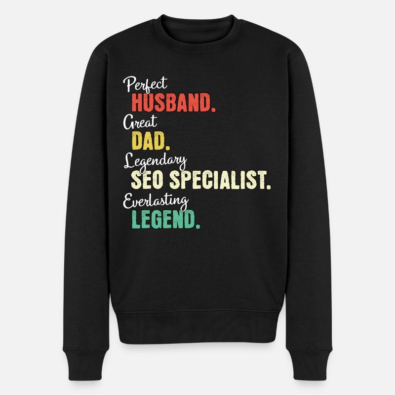 Papa responsable SEO - Pull Premium bio Homme - noir